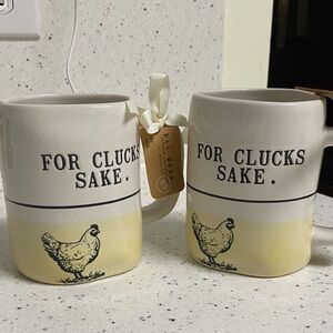 NWT.  Set of 2, Rae Dunn, 24oz., ceramic mugs.